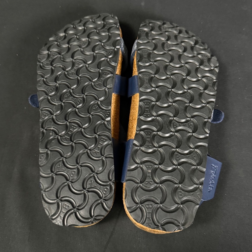 Birki's Birkenstock Lillie Navy Blue Plaid Strappy Slingback Sandals Womens 9 - Picture 8 of 14